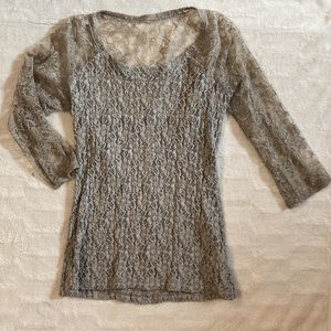 Bailey 44 sheer lace top in sage green